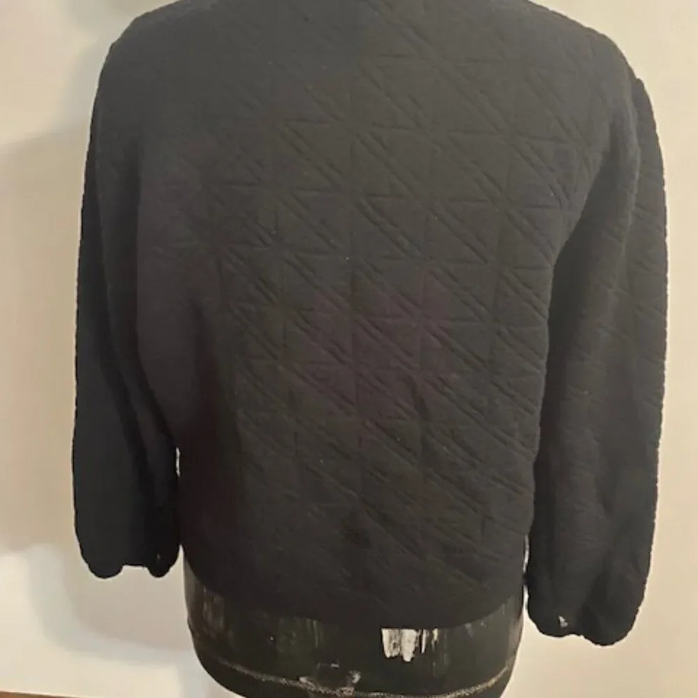 J. Crew Black Quilted Bomber jacket, size M